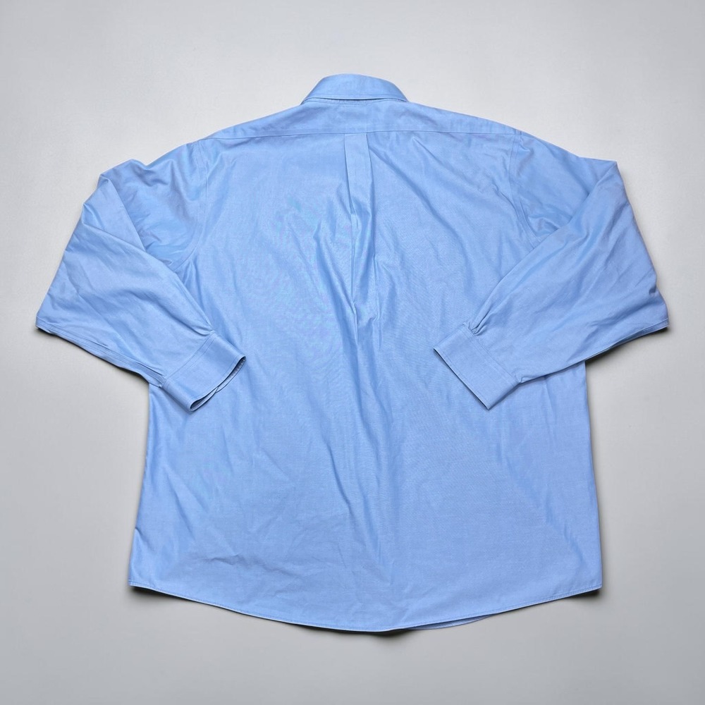 Brooks Brothers Regent Fit Blue Non-Iron Cotton Button Down Shirt Mens 18 4/5 - Picture 2 of 10